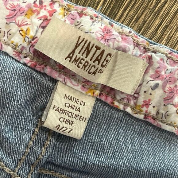 Vintage America Womens Boyfriend Jeans Mid Rise Denim Light Wash Blue Size 4/27 - Picture 6 of 11